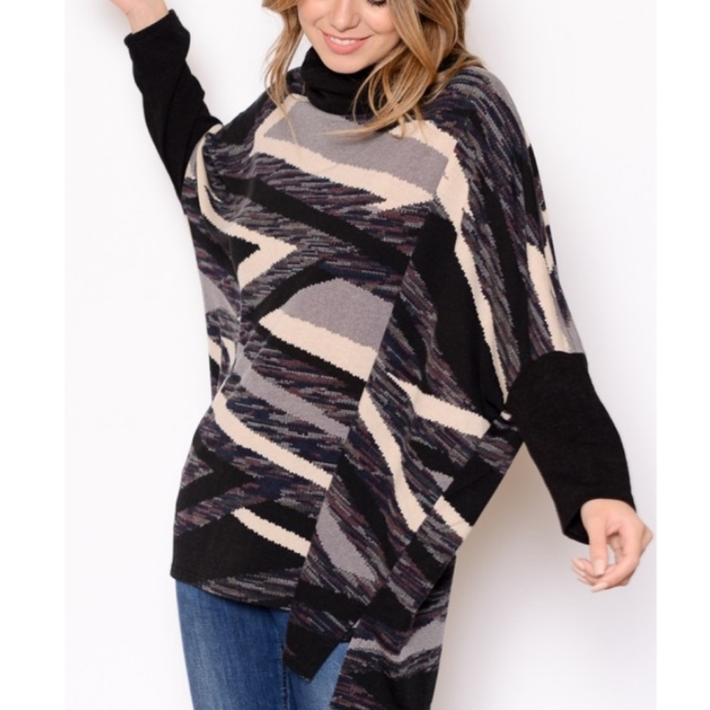 Sweater Knit Pullover Poncho